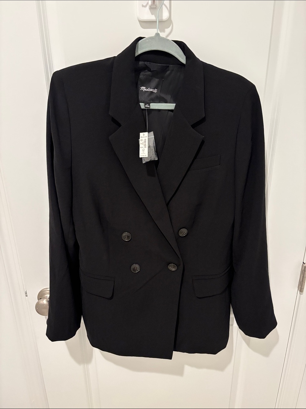 Madewell Black Double-Breasted Blazer